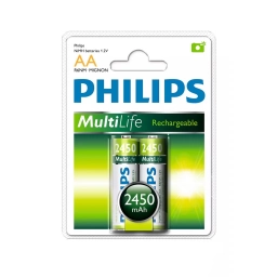 Pilas recargables Philips AA 2450mAh X2  NNET