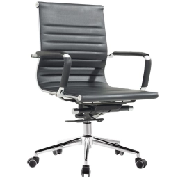 Silla de oficina Eames EA117 cuerina negra NNET