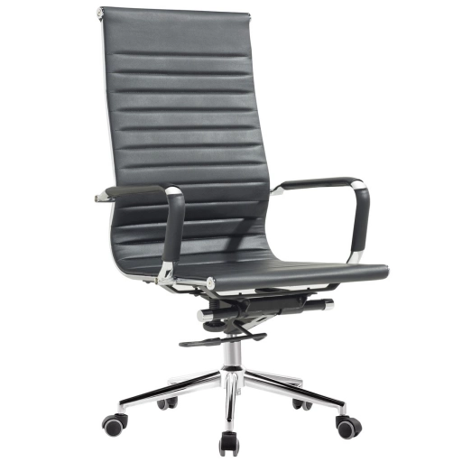 Silla de oficina Eames EA119 cuerina negra NNET