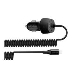 Cargador para Auto Promate Voltrip-I 3.4A con Cable Lightning + USB