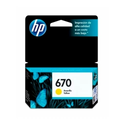 Cartucho de Tinta HP 670 Amarillo Rendimiento 300 pginas