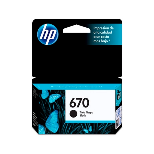 Cartucho de Tinta HP 670 Negro Rendimiento300 pginas