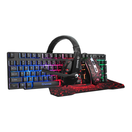 Combo Gamer Marvo CM370 4 en 1 Auriculares Mouse Mousepad y Teclado