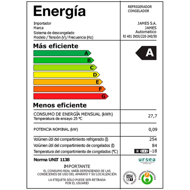 Capacidad Útil del Freezer 84 L 